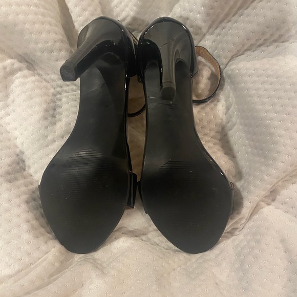 Black Soda strap heels. Worn once. - Picture 2 of 3